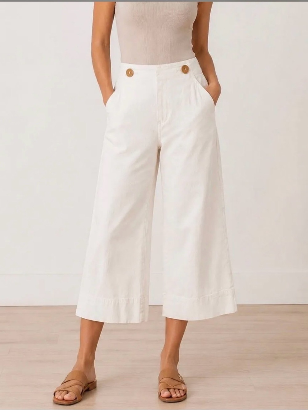 Anthropologie Maeve Wide Leg Cropped Pants